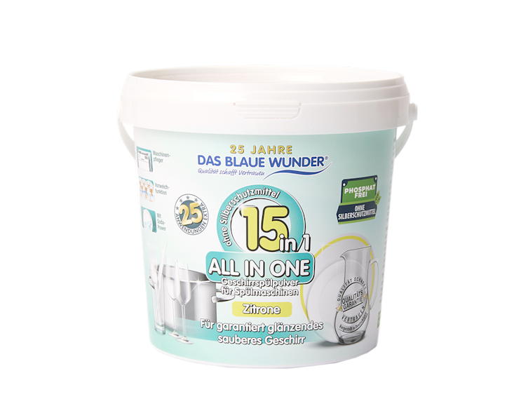 Geschirrspülpulver 15-in-1, 1.000 + 125 g