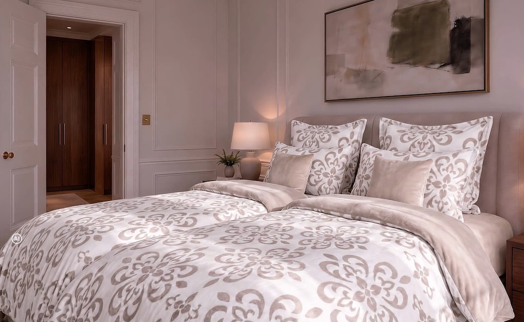 Mikronesse Wendebettwaesche Elegance 8tlg. mit Ombre Effekt und Ornament Design