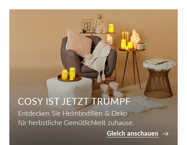 Heimtextilien & Deko für herbstliche Gemütlichkeit