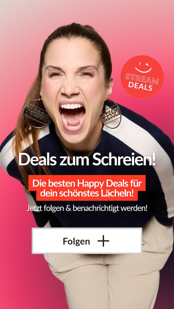 ➕&nbsp;Schnell&nbsp;noch&nbsp;folgen&nbsp;&&nbsp;dabei&nbsp;sein!&nbsp;♥️<br/>Deals&nbsp;zum&nbsp;Schreien?&nbsp;Aber&nbsp;sowas&nbsp;von!&nbsp;🎉<br/><br/>Unsere&nbsp;Happy&nbsp;Deals&nbsp;für&nbsp;dein&nbsp;schönstes&nbsp;Lächeln&nbsp;warten&nbsp;auf&nbsp;dich.<br/>Sei&nbsp;dabei,&nbsp;wenn&nbsp;es&nbsp;am&nbsp;08.10.&nbsp;ab&nbsp;15:30&nbsp;Uhr&nbsp;losgeht&nbsp;und&nbsp;verpasse&nbsp;keinen&nbsp;Deal!<br/><br/>Jetzt&nbsp;folgen&nbsp;&&nbsp;benachrichtigt&nbsp;werden.&nbsp;✨