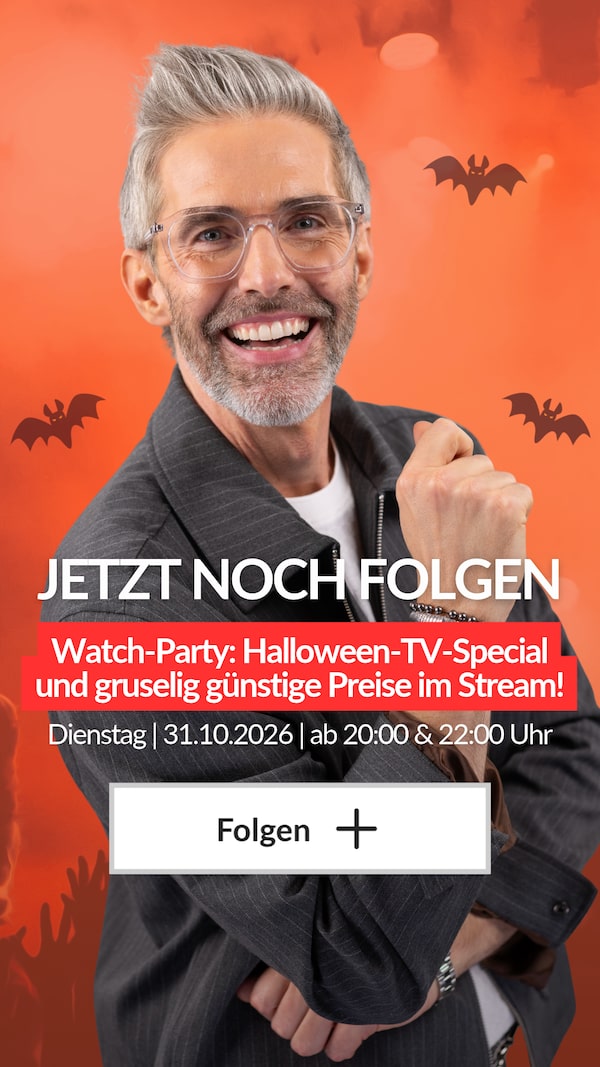 🎃&nbsp;Ganz&nbsp;einfach&nbsp;➕&nbsp;folgen&nbsp;und&nbsp;dabei&nbsp;sein!&nbsp;👻<br/>Gleich&nbsp;zwei&nbsp;Streams&nbsp;warten&nbsp;auf&nbsp;euch!&nbsp;📺&nbsp;<br/>Erst&nbsp;gemeinsam&nbsp;das&nbsp;Halloween-TV-Special&nbsp;schauen&nbsp;und&nbsp;danach&nbsp;geht’s&nbsp;weiter!<br/>Gruselig&nbsp;günstigen&nbsp;Halloween-Deals&nbsp;in&nbsp;meinem&nbsp;Livestream!&nbsp;🕸️