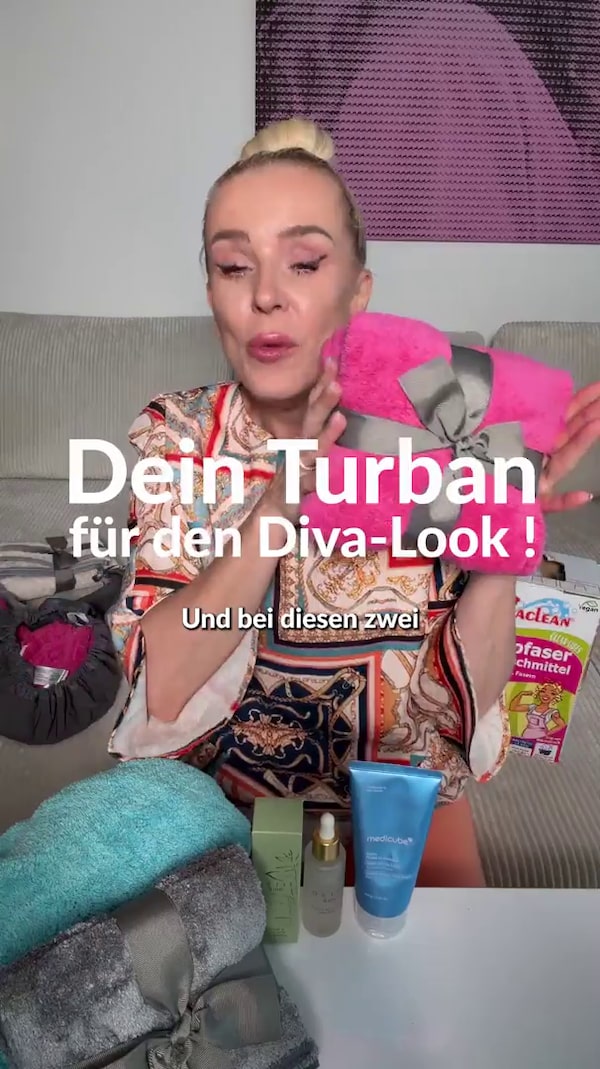 Ich&nbsp;zeige&nbsp;dir&nbsp;den&nbsp;mega&nbsp;Turban&nbsp;für&nbsp;deinen&nbsp;Diva-Look.&nbsp;Ein&nbsp;Microfaser-Komplettset&nbsp;mit&nbsp;2&nbsp;x&nbsp;Turban&nbsp;und&nbsp;2x&nbsp;Abschminkwölkchen&nbsp;-&nbsp;Sei&nbsp;schnell,&nbsp;denn&nbsp;der&nbsp;Preis&nbsp;ist&nbsp;sensationell&nbsp;!