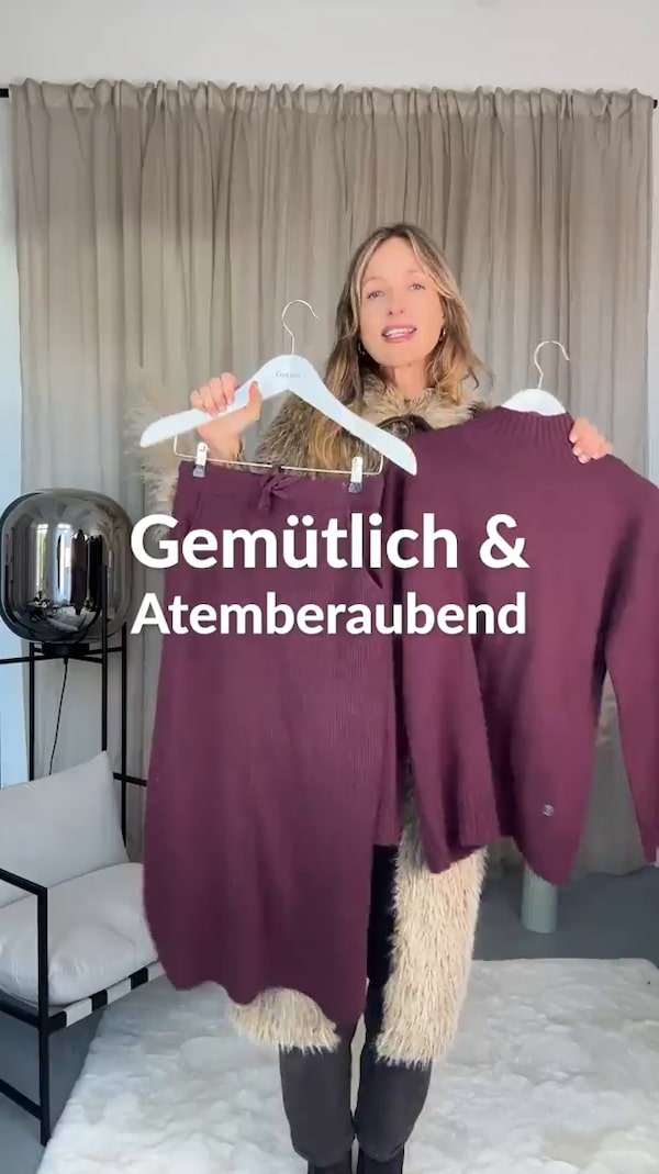 Pullover&nbsp;und&nbsp;Rock&nbsp;im&nbsp;Set&nbsp;–&nbsp;und&nbsp;dein&nbsp;Look&nbsp;steht&nbsp;im&nbsp;Handumdrehen.&nbsp;🤍<br/>Ob&nbsp;zusammen&nbsp;getragen&nbsp;oder&nbsp;einzeln&nbsp;kombiniert:&nbsp;Das&nbsp;Strickduo&nbsp;bringt&nbsp;gemütlichen&nbsp;Komfort&nbsp;und&nbsp;einen&nbsp;entspannten&nbsp;Style&nbsp;in&nbsp;deinen&nbsp;Alltag.&nbsp;✨