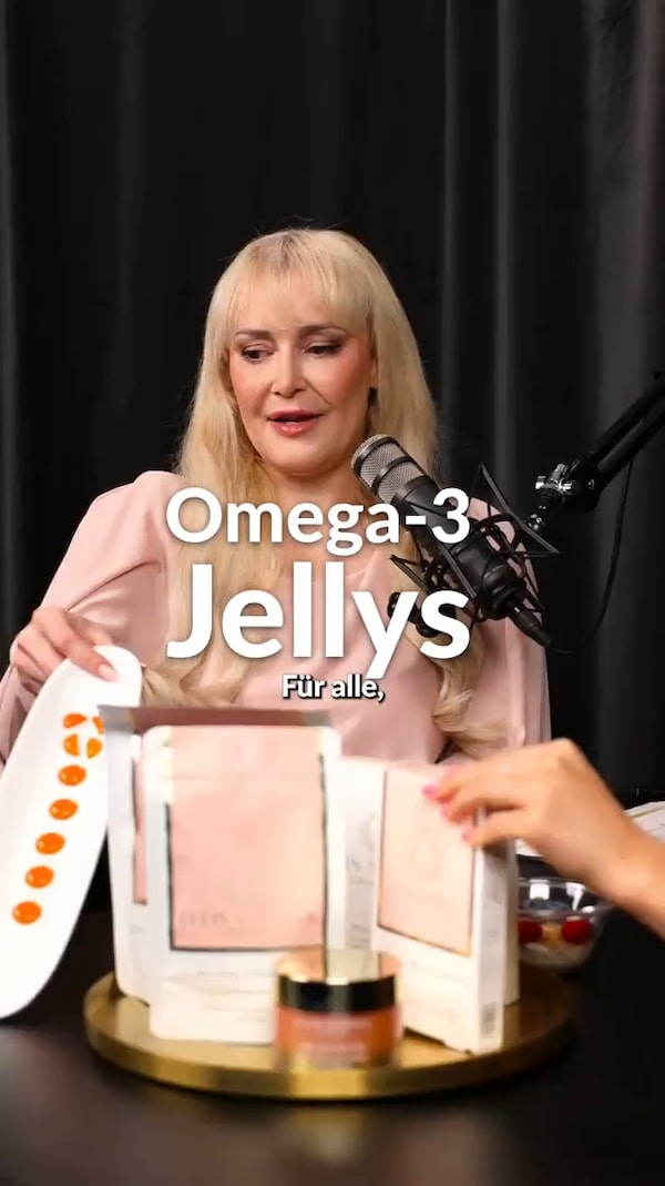 Kein&nbsp;Fischgeschmack.&nbsp;Kein&nbsp;Überwinden.&nbsp;🌴✨<br/><br/>Die&nbsp;Omega-3&nbsp;Beauty&nbsp;Jellys&nbsp;schmecken&nbsp;angenehm&nbsp;fruchtig&nbsp;und&nbsp;tropisch,&nbsp;sodass&nbsp;die&nbsp;tägliche&nbsp;Routine&nbsp;nicht&nbsp;mehr&nbsp;zur&nbsp;Pflicht&nbsp;wird,&nbsp;sondern&nbsp;zu&nbsp;etwas,&nbsp;auf&nbsp;das&nbsp;man&nbsp;sich&nbsp;freut.&nbsp;💛<br/>Wer&nbsp;sagt,&nbsp;dass&nbsp;Omega-3&nbsp;nicht&nbsp;lecker&nbsp;sein&nbsp;kann?&nbsp;😋<br/><br/>Folge&nbsp;gerne,&nbsp;um&nbsp;zukünftig&nbsp;keine&nbsp;Streams&nbsp;mehr&nbsp;zu&nbsp;verpassen