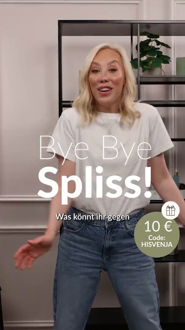Spliss&nbsp;🙄&nbsp;gerade&nbsp;bei&nbsp;langen&nbsp;Haaren&nbsp;ein&nbsp;echter&nbsp;Nervfaktor!&nbsp;Aber&nbsp;kann&nbsp;man&nbsp;wirklich&nbsp;etwas&nbsp;dagegen&nbsp;tun?&nbsp;Klar!&nbsp;In&nbsp;meinem&nbsp;Video&nbsp;zeig&nbsp;ich&nbsp;dir,&nbsp;wie&nbsp;du&nbsp;deine&nbsp;Spitzen&nbsp;schützt&nbsp;und&nbsp;Spliss&nbsp;vorbeugst.<br/><br/>🎁&nbsp;Pssst…&nbsp;aktuell&nbsp;gibt’s&nbsp;sogar&nbsp;einen&nbsp;10 €&nbsp;Probierrabatt&nbsp;🎁 &nbsp;Code:&nbsp;HISVENJA<br/><br/>👱🏼‍♀️✂️&nbsp;Hi,&nbsp;ich&nbsp;bin&nbsp;übrigens&nbsp;Svenja&nbsp;–&nbsp;Friseurmeisterin&nbsp;&&nbsp;Gründerin&nbsp;der&nbsp;Haarpflegemarke&nbsp;ORTIE&nbsp;&&nbsp;me&nbsp;🧴💆🏻‍♀️🌿<br/>Ich&nbsp;hab&nbsp;selbst&nbsp;lange&nbsp;mit&nbsp;Haarproblemen&nbsp;gekämpft&nbsp;(ja,&nbsp;sogar&nbsp;mal&nbsp;mit&nbsp;Glatze!)&nbsp;–&nbsp;deswegen&nbsp;weiß&nbsp;ich,&nbsp;wie&nbsp;nervig&nbsp;das&nbsp;sein&nbsp;kann.&nbsp;In&nbsp;meinen&nbsp;Livestreams&nbsp;quatschen&nbsp;wir&nbsp;genau&nbsp;darüber.&nbsp;Schau&nbsp;gern&nbsp;mal&nbsp;vorbei&nbsp;und&nbsp;bring&nbsp;deine&nbsp;Fragen&nbsp;mit!<br/><br/>➡️&nbsp;Also&nbsp;einfach&nbsp;folgen&nbsp;&&nbsp;live&nbsp;dabei&nbsp;sein:<br/>Klick&nbsp;dafür&nbsp;auf&nbsp;den&nbsp;➕&nbsp;Button&nbsp;neben&nbsp;meinem&nbsp;Profilbild.<br/>🤳&nbsp;Und&nbsp;falls&nbsp;du&nbsp;sie&nbsp;noch&nbsp;nicht&nbsp;hast:&nbsp;In&nbsp;der&nbsp;HSE&nbsp;App&nbsp;erlebst&nbsp;du&nbsp;die&nbsp;Live-Experience&nbsp;am&nbsp;besten&nbsp;–&nbsp;einfach&nbsp;downloaden&nbsp;&&nbsp;reinschauen!