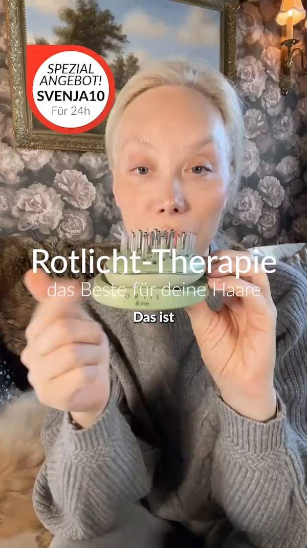 Ich&nbsp;bin&nbsp;so&nbsp;begeistert&nbsp;von&nbsp;meiner&nbsp;Red&nbsp;Light&nbsp;Scalp&nbsp;Massaging&nbsp;Brush,&nbsp;die&nbsp;ihr&nbsp;exklusiv&nbsp;bei&nbsp;HSE&nbsp;bekommt!&nbsp;💆‍♀️✨&nbsp;Sie&nbsp;fördert&nbsp;die&nbsp;Durchblutung,&nbsp;entspannt&nbsp;die&nbsp;Kopfhaut&nbsp;und&nbsp;macht&nbsp;meine&nbsp;Haircare-Routine&nbsp;einfach&nbsp;komplett.<br/>Nur&nbsp;für&nbsp;euch:&nbsp;Mit&nbsp;meinem&nbsp;Code&nbsp;SVENJA10&nbsp;spart&nbsp;ihr&nbsp;10%&nbsp;–&nbsp;aber&nbsp;nur&nbsp;in&nbsp;den&nbsp;nächsten&nbsp;24&nbsp;Stunden!&nbsp;⏰💖